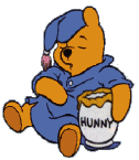 Pooh Sleeping with Honey